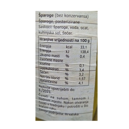 Kisele šparoge 900 g