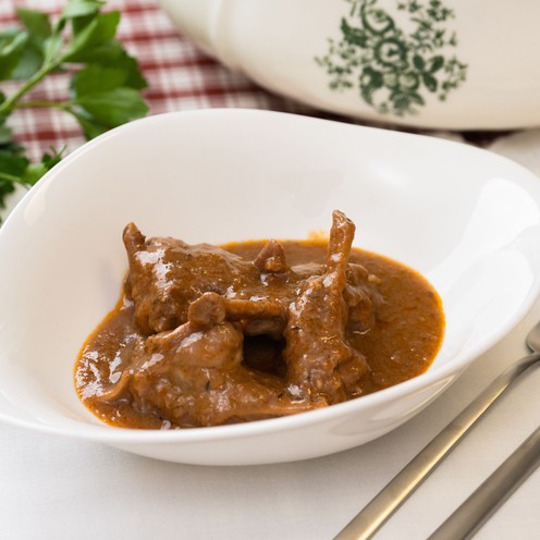 Rabbit sauce for 2 persons (500 g)