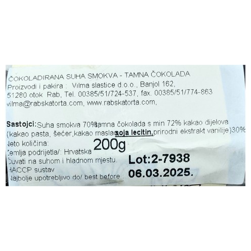 Suhe smokve u tamnoj čokoladi 200 g