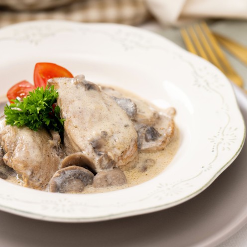 Schweinemedaillons in Pilzsoße für 2 Personen (400 g)