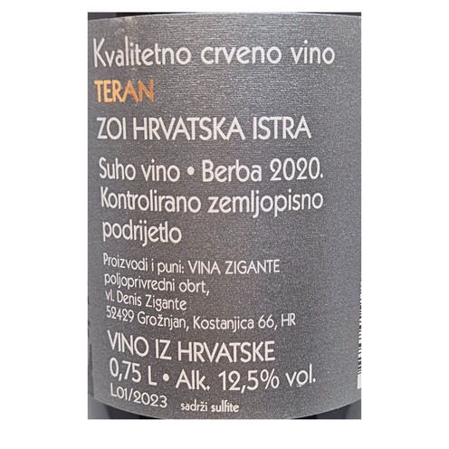Teran 2023 Zigante 0,75 l