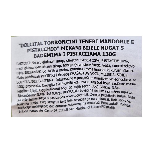 Torroncini teneri con mandorle e pistacchi Dolcital 130 g