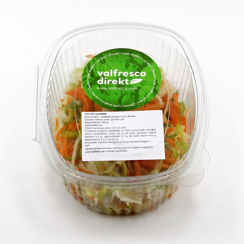 Cooked julienne vegetables - for addition to soup for 4 persons (300 g)