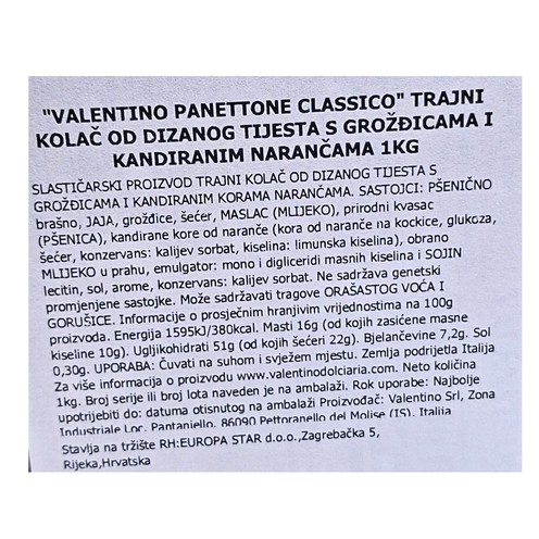 Panettone Classico in der Box Valentino 1 kg