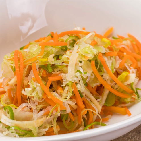 Cooked julienne vegetables - for addition to soup for 4 persons (300 g)