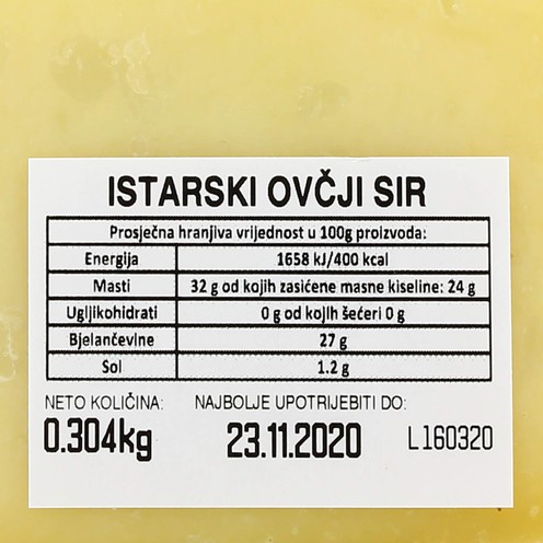 Istrian sheep's milk cheese ca. 300 g