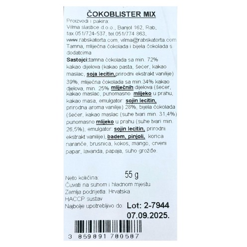Chocolate blister mix 55 g