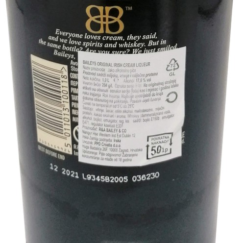 BAILEY'S IRISH CREAM-LIKÖR 1L