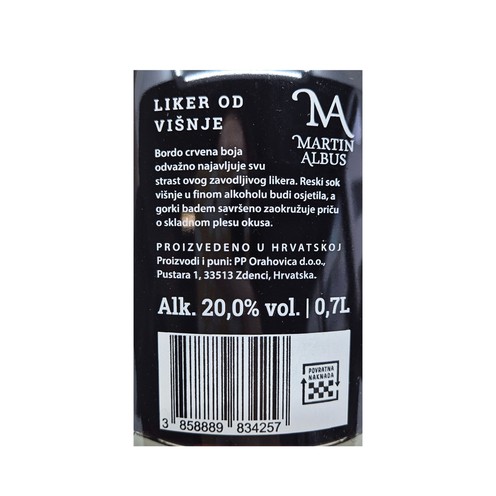 Cherry brandy Martin Albus 0,7 l