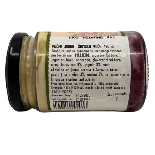 Fruit yogurt with forest fruits 180 ml