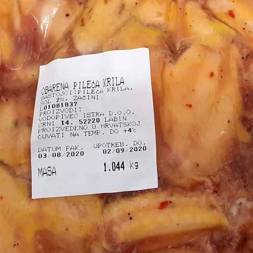 Chicken wings 'sous vide' (ca. 1 kg)