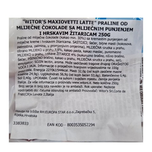 Čokoladna jaja Witor's 250 g