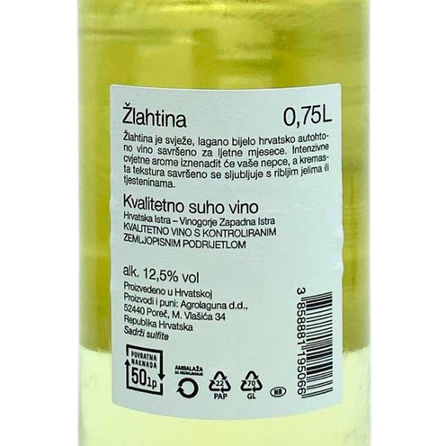 Žlahtina 2022 Agrolaguna für Valamar 0,75 l